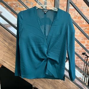 Gathered emerald blouse